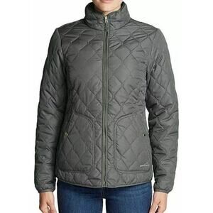 Eddie Bauer Sz M Women's Year Round Quilted Field Jacket Olive Green Casual